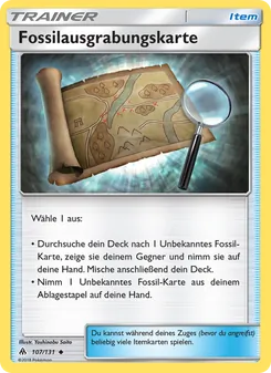 Fossilausgrabungskarte